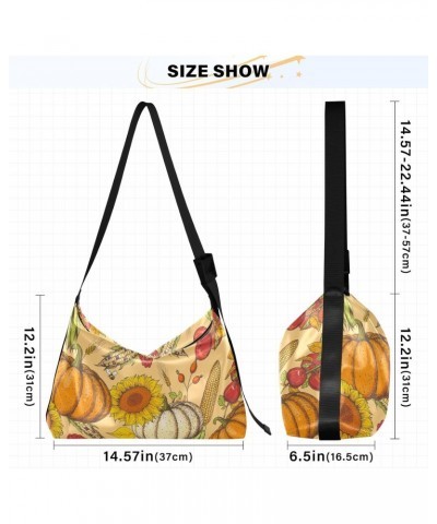 Autumn Pumpkins Hobo Shoulder Bag for Women Men PU Leather Crossbody Bag Slouchy Tote Handbags for Working Traveling Shopping...