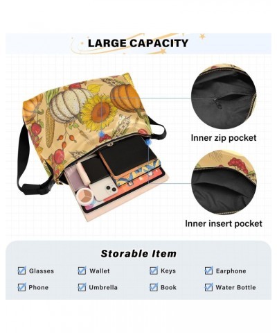 Autumn Pumpkins Hobo Shoulder Bag for Women Men PU Leather Crossbody Bag Slouchy Tote Handbags for Working Traveling Shopping...