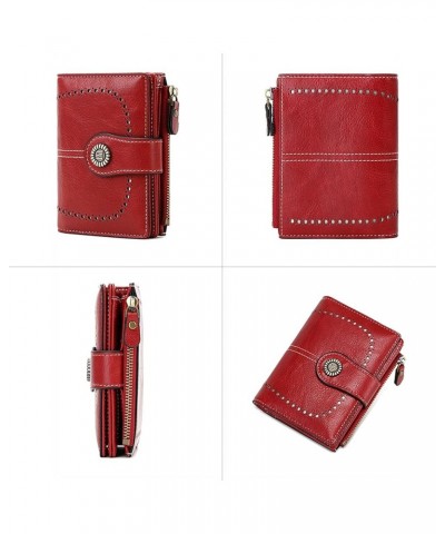 Womens Wallet Bifold Credit Card Holder RFID Blocking with Zipper Coin Pocket PU Leather Purse (Red) Pink $18.58 Totes