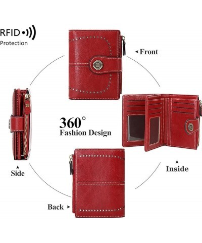 Womens Wallet Bifold Credit Card Holder RFID Blocking with Zipper Coin Pocket PU Leather Purse (Red) Pink $18.58 Totes