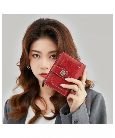 Womens Wallet Bifold Credit Card Holder RFID Blocking with Zipper Coin Pocket PU Leather Purse (Red) Pink $18.58 Totes