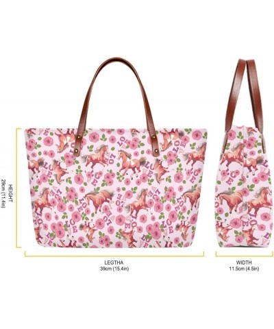 Purse and Wallet Set, Large Tote and Wallet Set for Women, Lightweight Purses Set Horse Love Rose Print-pink $25.47 Totes