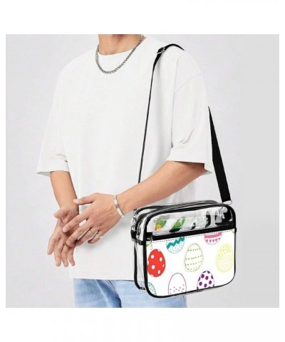 Men's Casual Shoulder Handbag Fashion Leather Bag Clear Crossbody Bag Color1005 $14.03 Totes