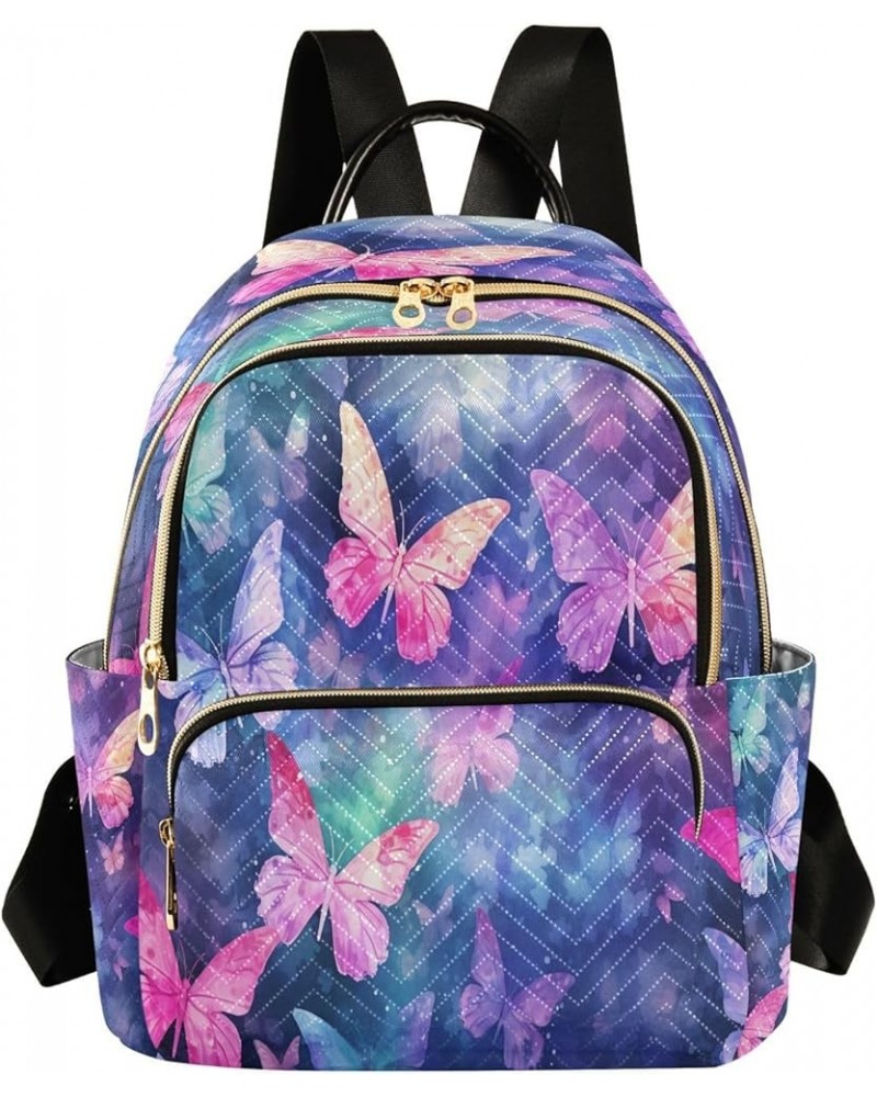 Fashion Backpack Mini Backpack Purse Casual Daily Backpack Pink Yellow Butterfly for Travel for College Work Small $19.37 Bac...