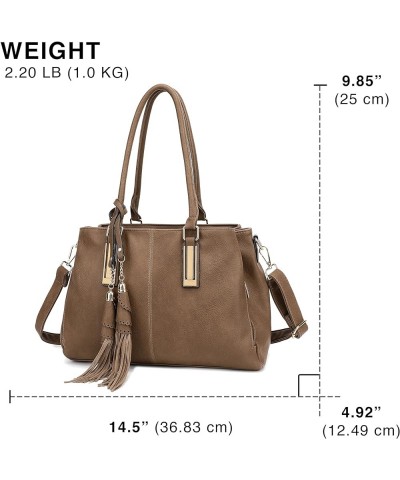 Purses for Women Large Hobo Bags Satchel Handbags for Women Top Handle Shoulder Bag Tote Vegan Leather, H1485 Khaki $18.90 Ha...