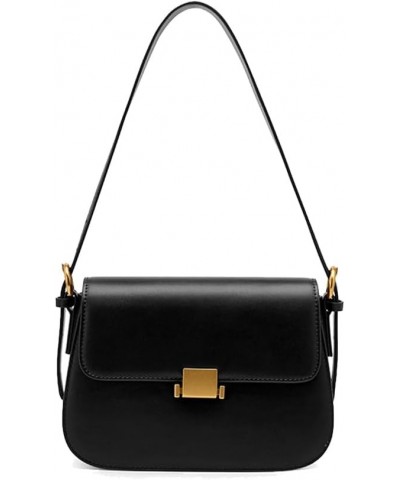 Genuine Leather Shoulder Bag for Women, Ladies Sleek Crossbody Messenger Bag Underarm Satchel Purse Black $26.00 Shoulder Bags