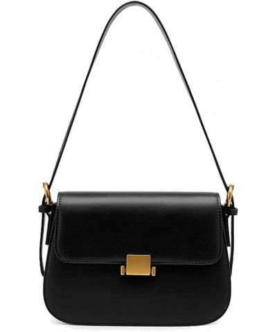 Genuine Leather Shoulder Bag for Women, Ladies Sleek Crossbody Messenger Bag Underarm Satchel Purse Black $26.00 Shoulder Bags