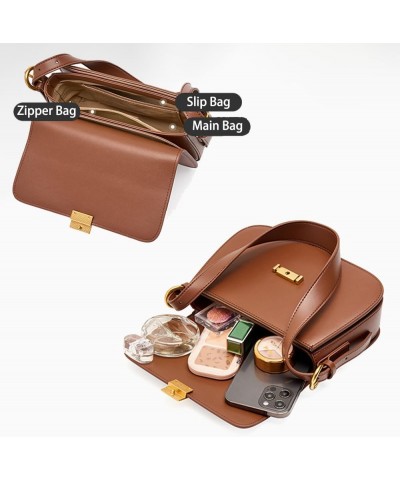 Genuine Leather Shoulder Bag for Women, Ladies Sleek Crossbody Messenger Bag Underarm Satchel Purse Black $26.00 Shoulder Bags