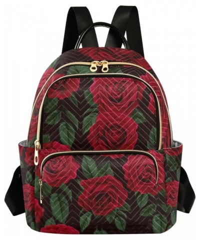 Women Backpack Rose Green Leaves Anti-Theft Travel Backpack with Luggage Belt Lightweight Handbag Lady Purse Roomy Double Zip...