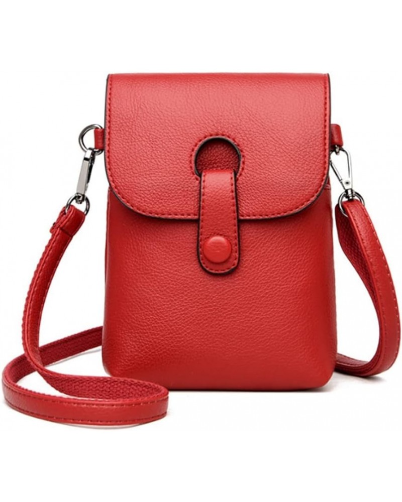 Women Fashion Crossbody Bags Delicate Solid Color Phone Bags Coin Purse Red $18.72 Totes