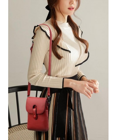 Women Fashion Crossbody Bags Delicate Solid Color Phone Bags Coin Purse Red $18.72 Totes