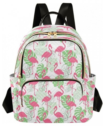 Fashion Backpack Mini Backpack Purse Casual Daily Backpack Flamingo and Leaves Monstera for Travel for College Work Small $15...