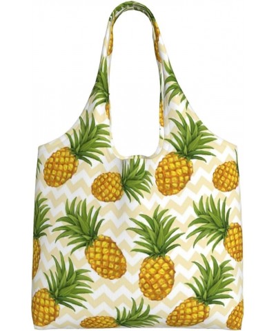 Pineapple Single Shoulder Commuter Canvas Tote Bags For Women And Men Pineapple 24 $10.77 Totes