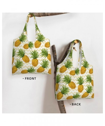 Pineapple Single Shoulder Commuter Canvas Tote Bags For Women And Men Pineapple 24 $10.77 Totes