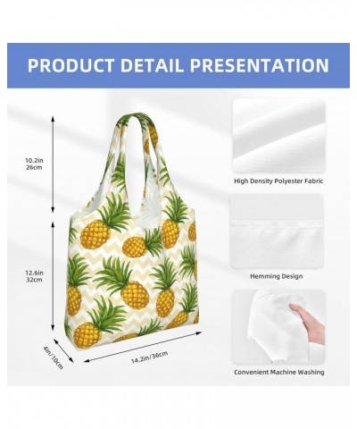 Pineapple Single Shoulder Commuter Canvas Tote Bags For Women And Men Pineapple 24 $10.77 Totes