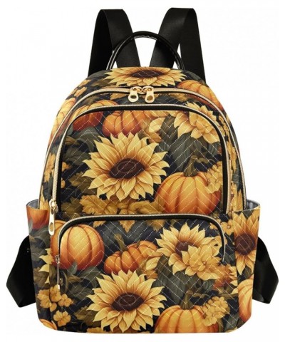 Funny Goat Silly Looking Quilted Backpack Mini Backpack Purses Travel Purse Fall Sunflower Pumpkins Medium $19.94 Backpacks