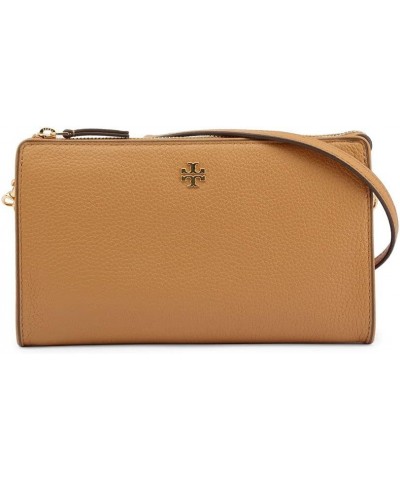 Womens Pebbled Leather Carter Slim Crossbody Bag Purse Cardamom Beige $76.56 Crossbody Bags