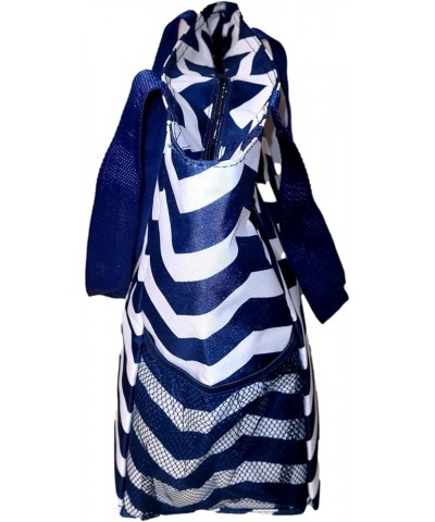 Large Multi - Pocket Fashion Zipper Top Beach Bag Tote - Custom Embroidery Available Navy Chevron - Name $12.07 Totes