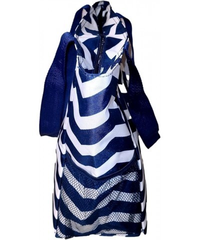 Large Multi - Pocket Fashion Zipper Top Beach Bag Tote - Custom Embroidery Available Navy Chevron - Name $12.07 Totes