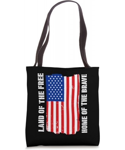 Land of the Free - 4th of July w/ USA Flag for Patriotic Tote Bag $10.94 Totes