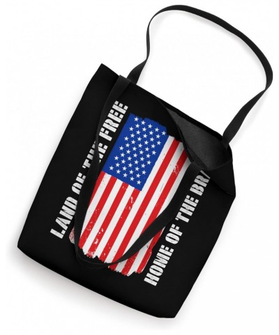 Land of the Free - 4th of July w/ USA Flag for Patriotic Tote Bag $10.94 Totes