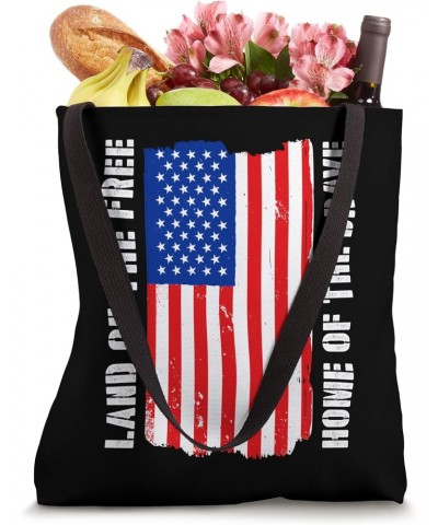 Land of the Free - 4th of July w/ USA Flag for Patriotic Tote Bag $10.94 Totes