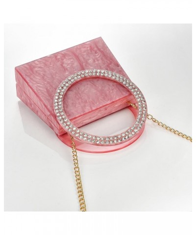 Women Shiny Acrylic Evening Clutch Bag Glitter Marbling Pattern Unique Formal Handbag For Wedding Party Banquets Pink $26.54 ...