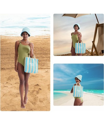 Straw Beach Bag for Women Summer Woven Tote Bag Packable Straw Purses and Handbags for Vacation Holiday M-yellow $12.47 Totes