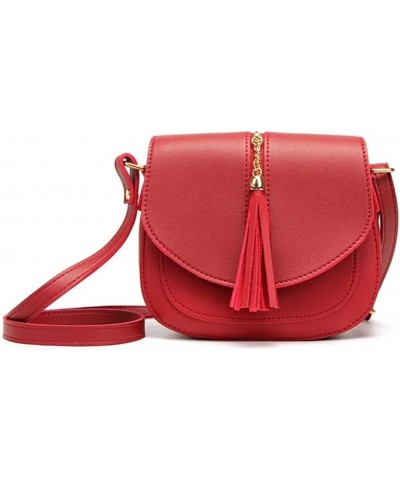 Crossbody Handbag for Women Designer Shoulder Bag with Tassel Tote Purse Saddle Bag Travel Purse Small Purse Handbags Red $15...