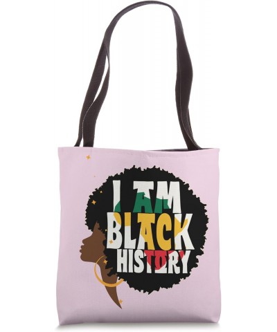 I Am Black History, Afro Hair Black Woman, African Flag Tote Bag $11.70 Totes