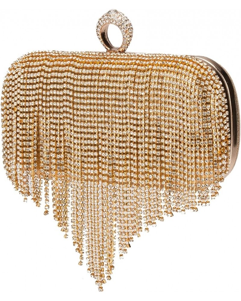 Women Luxury Tassel Evening Clutch Bag Rhinestones Wedding Purse Handbag 1-gold $10.12 Evening Bags