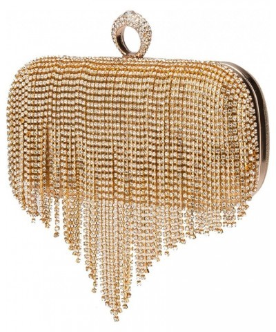 Women Luxury Tassel Evening Clutch Bag Rhinestones Wedding Purse Handbag 1-gold $10.12 Evening Bags