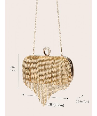 Women Luxury Tassel Evening Clutch Bag Rhinestones Wedding Purse Handbag 1-gold $10.12 Evening Bags