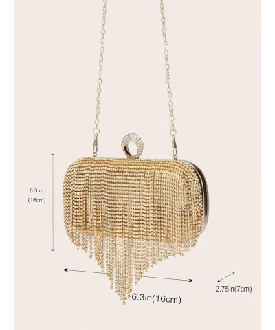 Women Luxury Tassel Evening Clutch Bag Rhinestones Wedding Purse Handbag 1-gold $10.12 Evening Bags