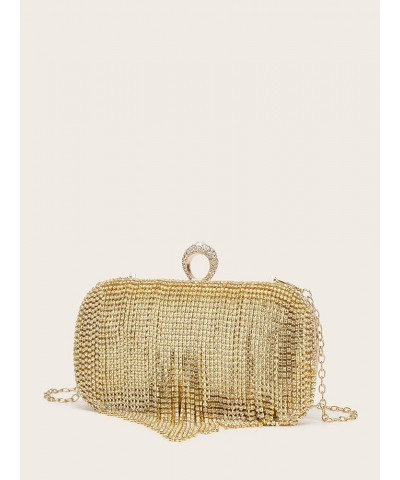 Women Luxury Tassel Evening Clutch Bag Rhinestones Wedding Purse Handbag 1-gold $10.12 Evening Bags