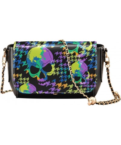 Skulls Crossbody Bags for Women Purse Leather Shoulder Bag Handbag for Work Daily Gifts $18.80 Shoulder Bags