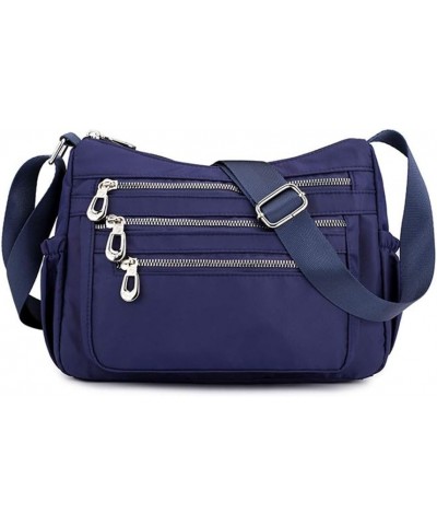 Women's Crossbody Bag Waterproof Shoulder Bag Casual Nylon Bag Handbag(Black) Blue $40.57 Totes