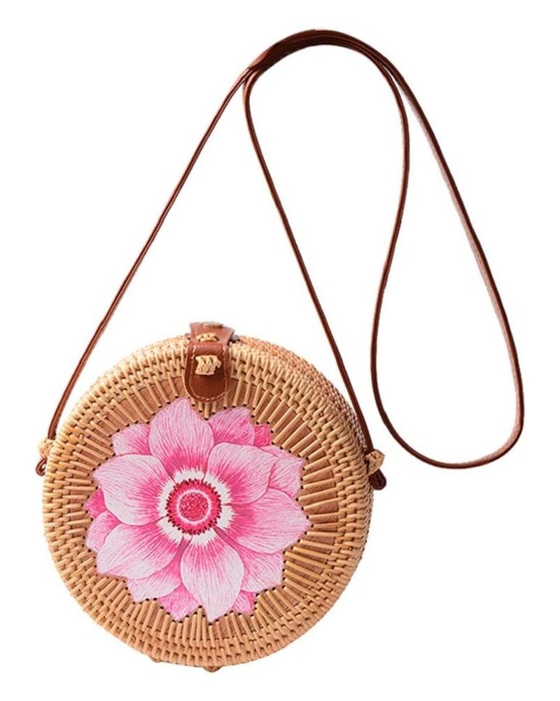 Ethnic Boho Round Rattan Woven Bag Women Shoulder Crossbody Handbag Messenger 10 $17.19 Shoulder Bags