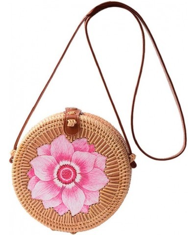 Ethnic Boho Round Rattan Woven Bag Women Shoulder Crossbody Handbag Messenger 10 $17.19 Shoulder Bags