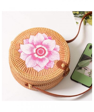 Ethnic Boho Round Rattan Woven Bag Women Shoulder Crossbody Handbag Messenger 10 $17.19 Shoulder Bags