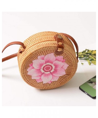 Ethnic Boho Round Rattan Woven Bag Women Shoulder Crossbody Handbag Messenger 10 $17.19 Shoulder Bags