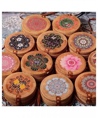 Ethnic Boho Round Rattan Woven Bag Women Shoulder Crossbody Handbag Messenger 10 $17.19 Shoulder Bags