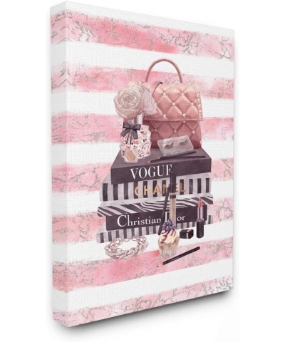 Pink Quilted Purse Fashion Books Distressed Stripes Ziwei Li Black Framed Wall Art, 16 x 20 36x48 Gallery Wrapped Canvas $17....