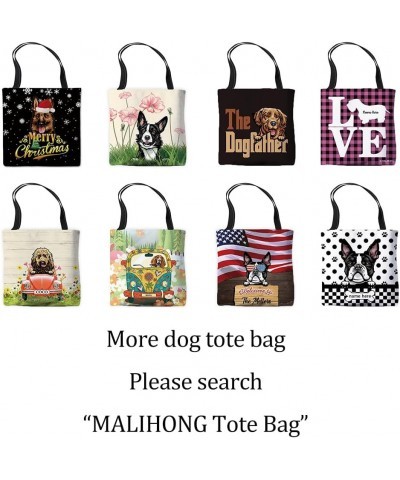 Personalzied Name Polka Dot Dalmatian Dog Canvas Tote Bag Dog Paw Prints Handbag Dog Lovers Gift Dogue De Bordeaux-2 $10.19 T...