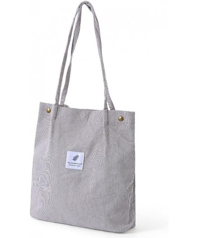 Corduroy Tote Bag for Women Girl Canvas Handbags Shoulder Purse (Grey) $8.62 Totes