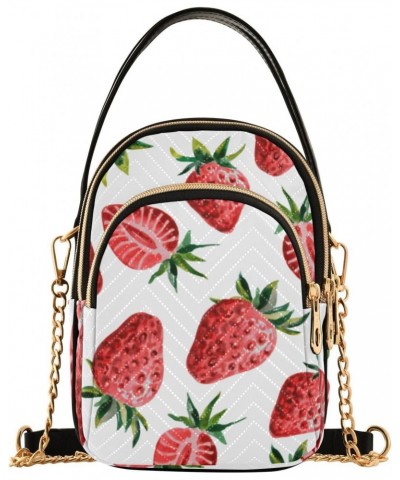 Cell Phone Purse Red Strawberry Natural Crossbody Handbag Durable Shoulder Bag Sturdy Travel Pouch Compact Chic Bag for Women...