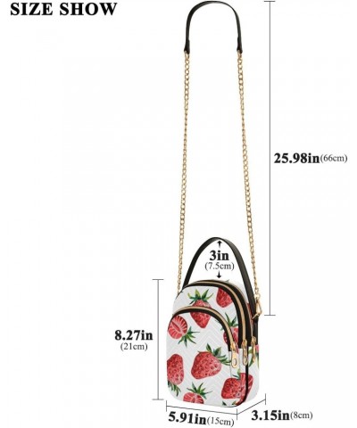 Cell Phone Purse Red Strawberry Natural Crossbody Handbag Durable Shoulder Bag Sturdy Travel Pouch Compact Chic Bag for Women...