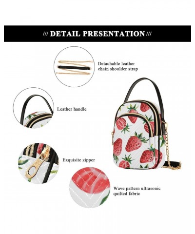 Cell Phone Purse Red Strawberry Natural Crossbody Handbag Durable Shoulder Bag Sturdy Travel Pouch Compact Chic Bag for Women...