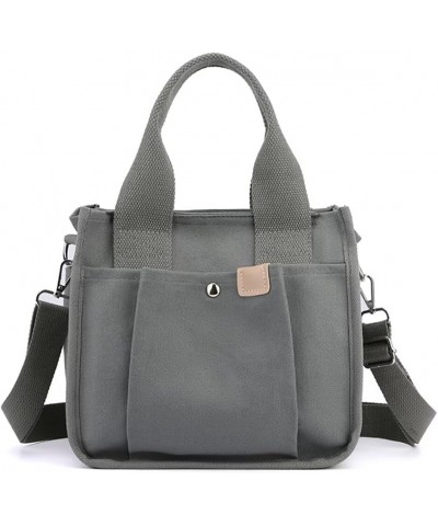 Women's Crossbody Bag Durable Tote Handbag Casual Hobo Bag Canvas Tote Bag Multi-pocket Shoulder Satchel for Travel Gray $31....