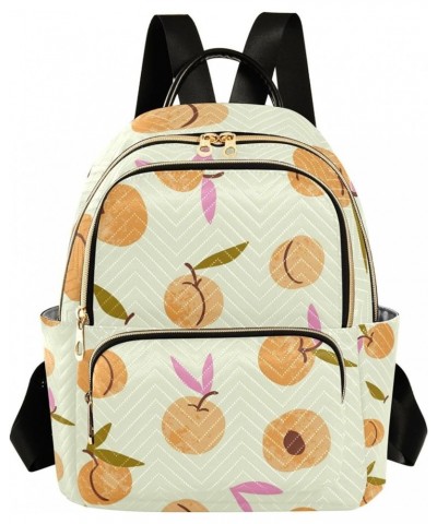 Apricot Peach Fruits Backpack Purse for Women, Anti Theft Backpack Small Travel Backpack Shoulder Bag Mini(10.23'' x 5.11'' x...